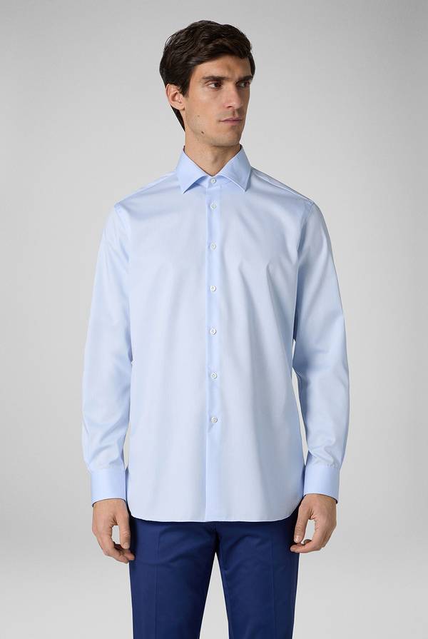 Pull Pal Zileri Camicia azzurra in cotone con collo Milano Negozi Online