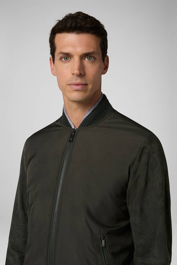Pull Pal Zileri Varsity jacket in nylon con maniche in suede Shopping Online