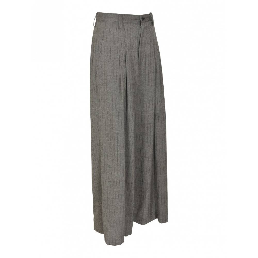 Y&#039;S YOHJI YAMAMOTO Pantaloni gessati con pences gamba larga Sostegno trimestrale