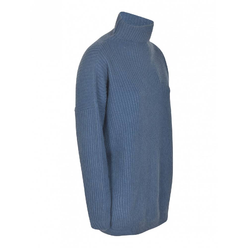 F CASHMERE Maglia collo alto costa inglese Italia