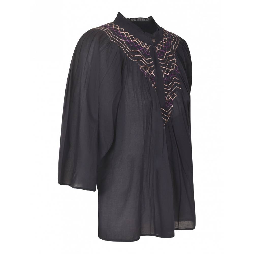 ANTIK BATIK Blusa in voile di cotone ricamata a mano Ayo Liquidazione