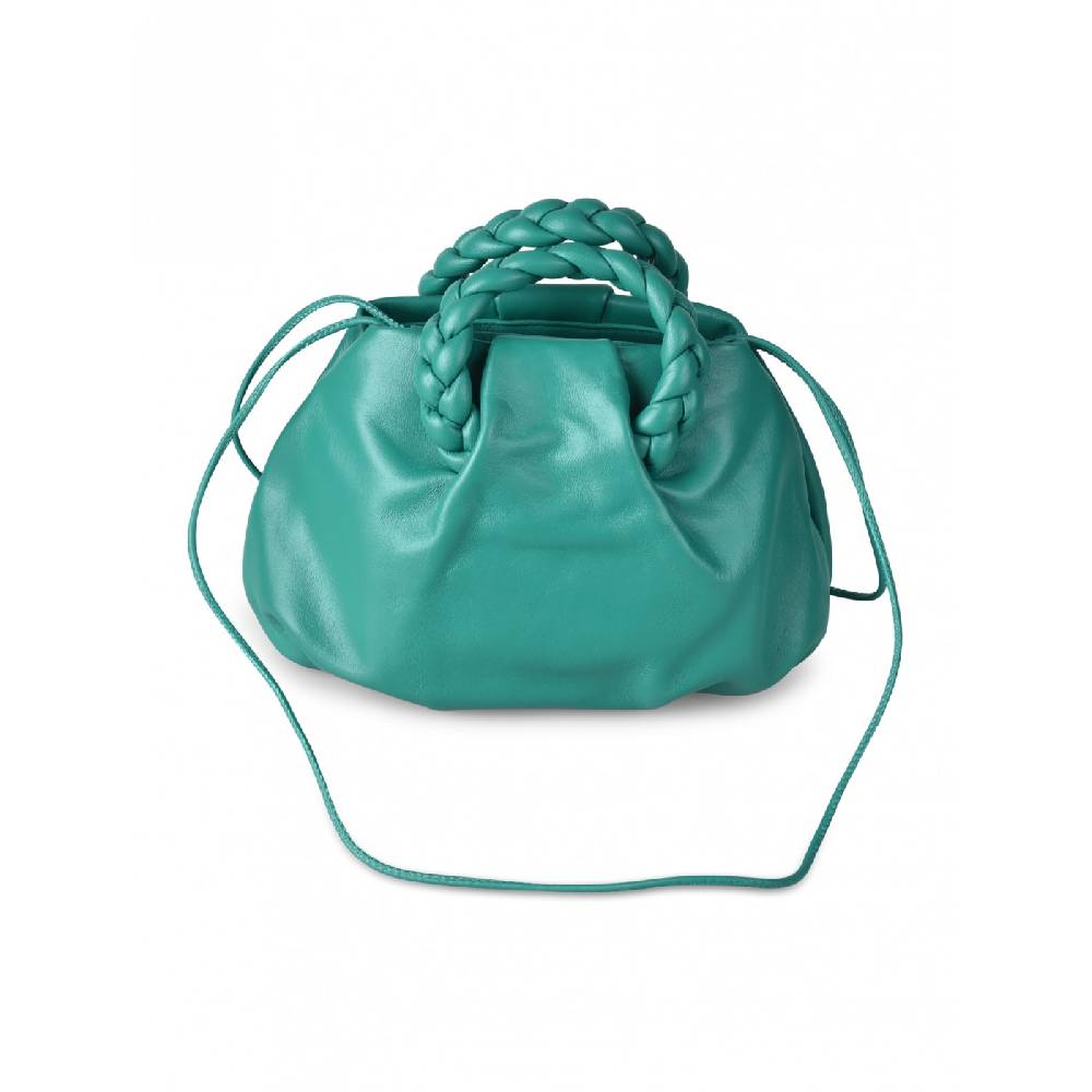 HEREU Bombon braided handle pleated crossbody Offerta Pasqua