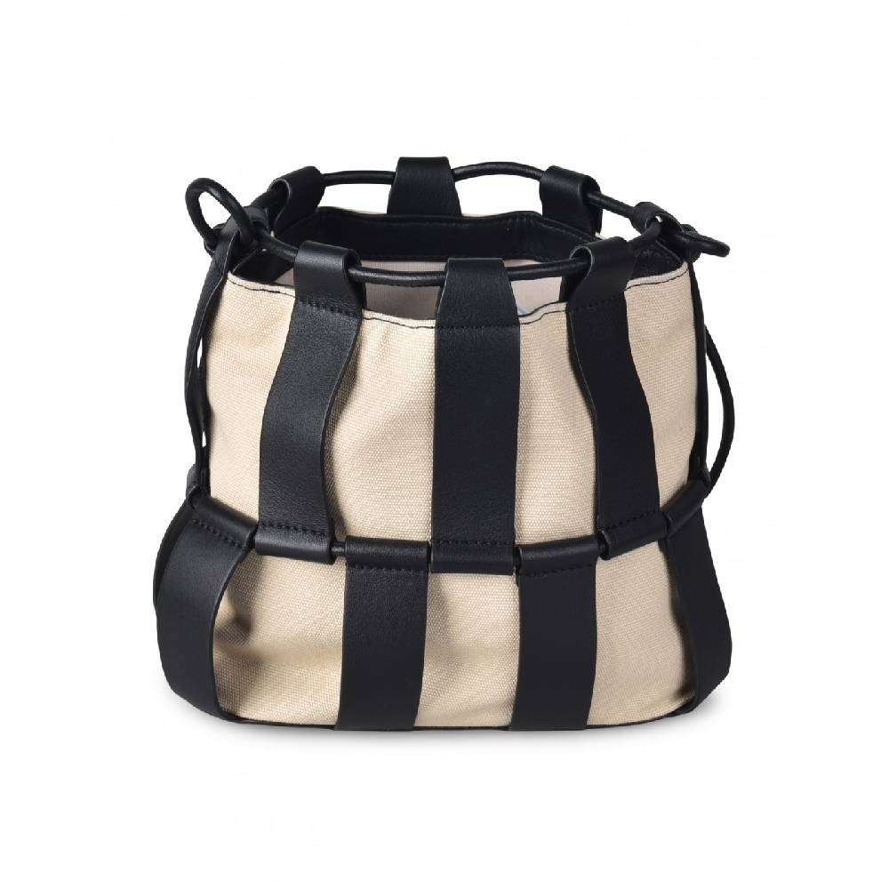 HEREU Lilinera caged leather and canvas shoulder bag Offerta Giorno del Papà