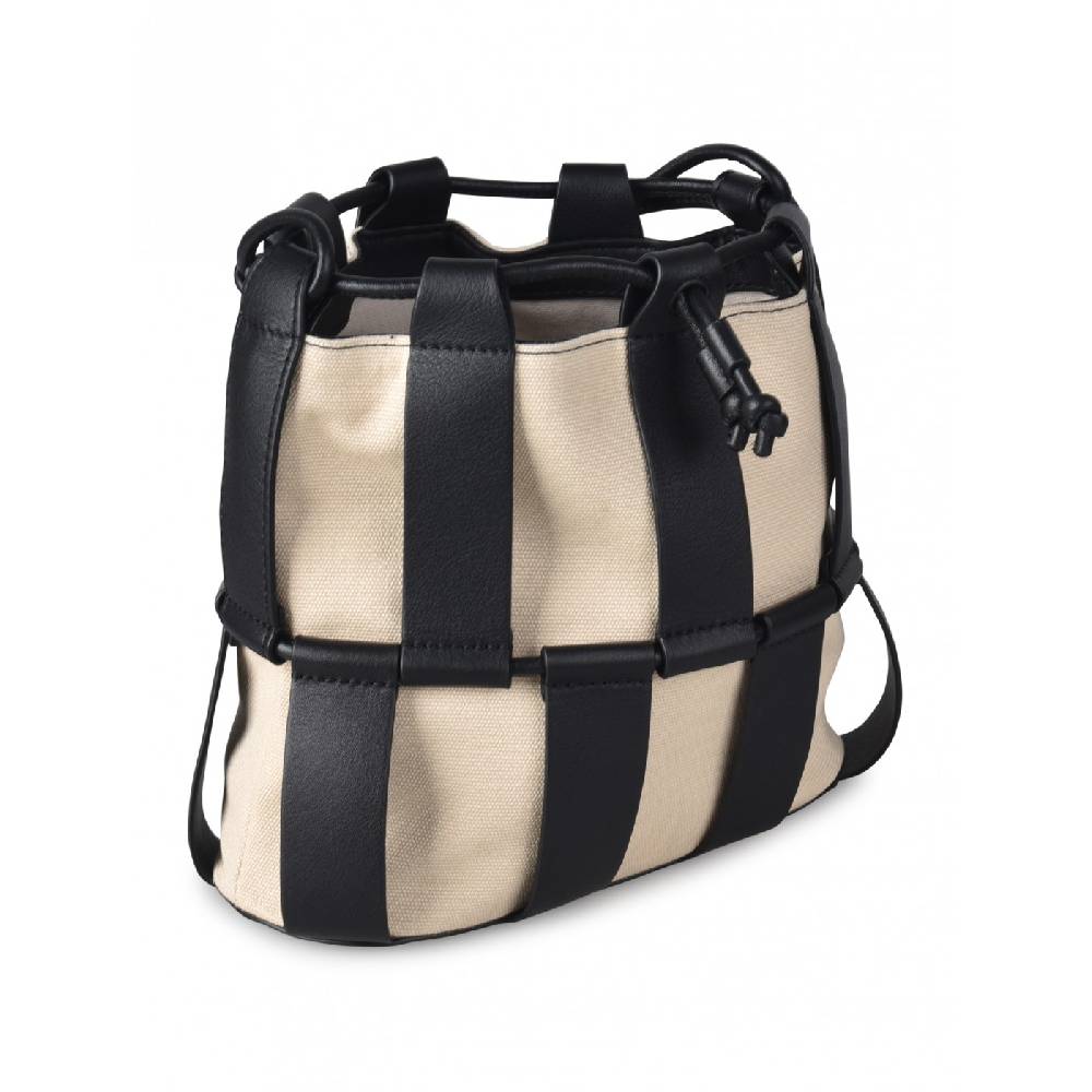 HEREU Lilinera caged leather and canvas shoulder bag Offerta Giorno del Papà