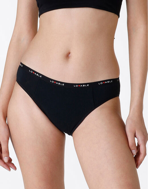 ﻿Lovable NUOVO Slip da ciclo lavabile in cotone biologico certificato, colore nero, per flusso abbondante Fino Al -60%