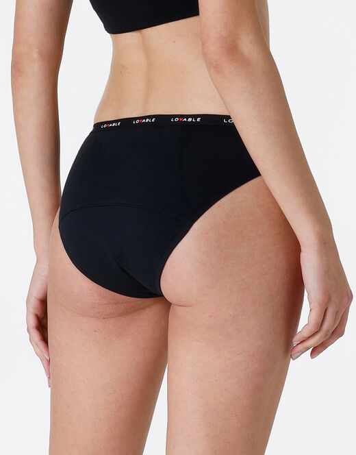 ﻿Lovable NUOVO Slip da ciclo lavabile in cotone biologico certificato, colore nero, per flusso abbondante Fino Al -60%