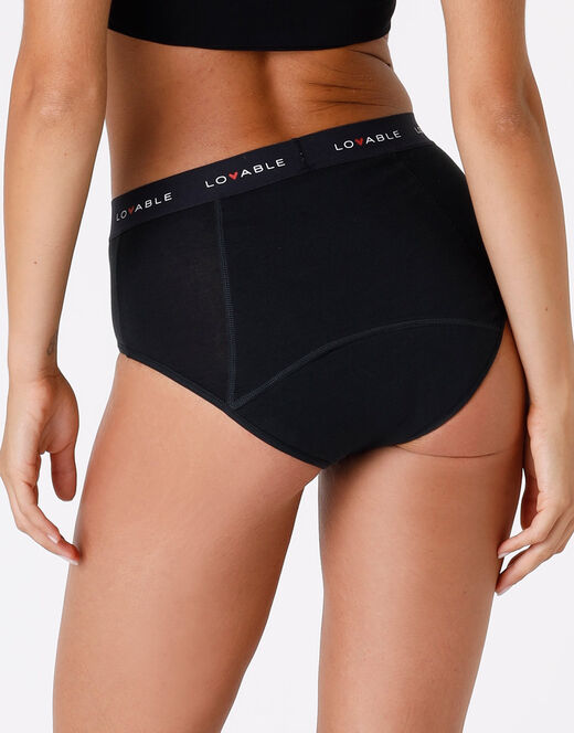 Lovable Slip alto da ciclo lavabile flusso abbondante in cotone biologico certificato, nero Shopping Online