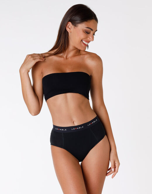 Lovable Slip alto da ciclo lavabile flusso abbondante in cotone biologico certificato, nero Shopping Online