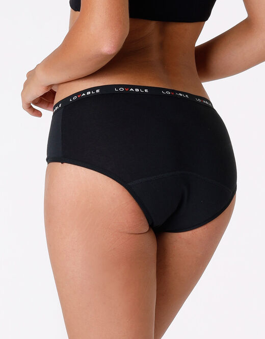 Lovable Culotte da ciclo lavabile flusso abbondante in cotone biologico certificato, nero Prezzo Ridotto
