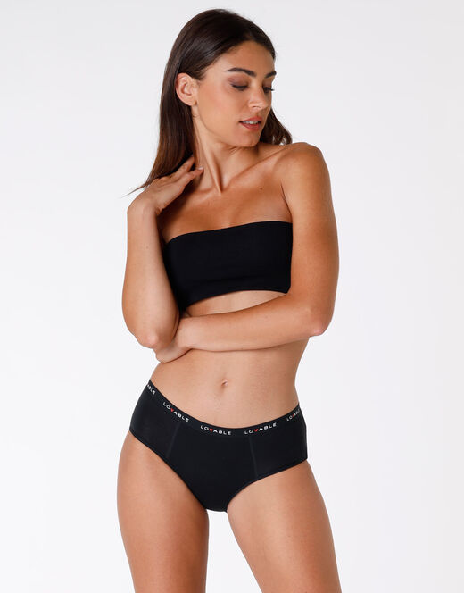 Lovable Culotte da ciclo lavabile flusso abbondante in cotone biologico certificato, nero Prezzo Ridotto