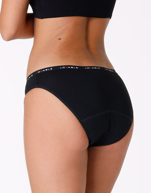Lovable Slip da ciclo lavabile flusso abbondante in cotone biologico certificato, nero Sottocosto