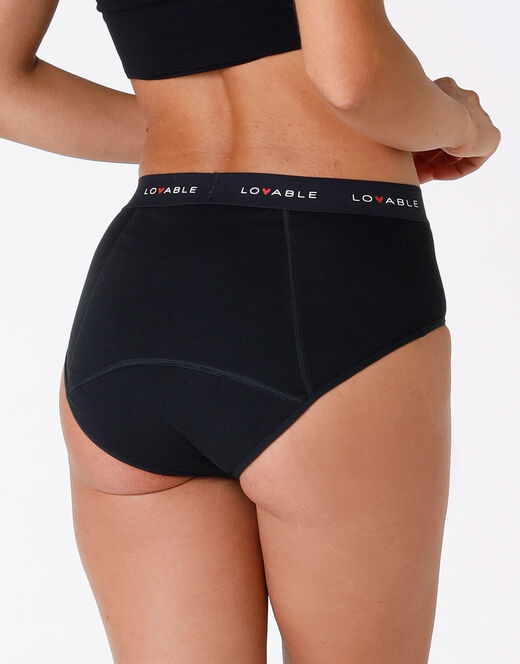 Lovable Slip alto da ciclo lavabile flusso medio in cotone biologico certificato, nero Offerta esclusiva
