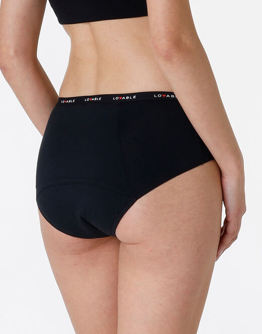 Lovable NUOVA Culotte da ciclo lavabile in cotone biologico certificato, colore nero, flusso abbondante Novità