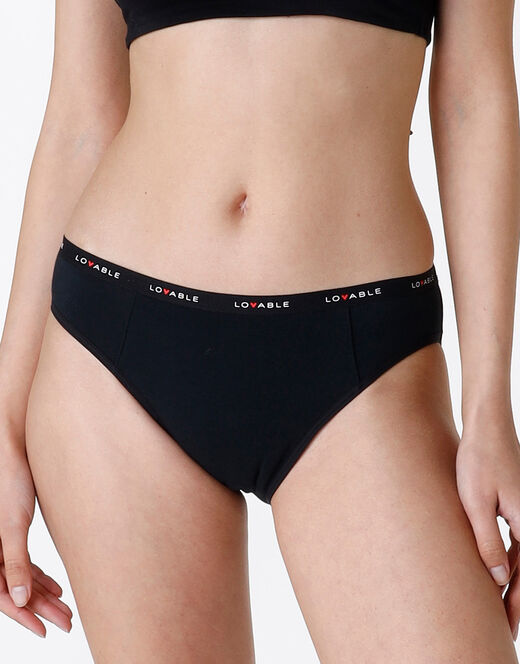 Lovable NUOVO Slip da ciclo lavabile in cotone biologico certificato, colore nero, per flusso medio Black Friday