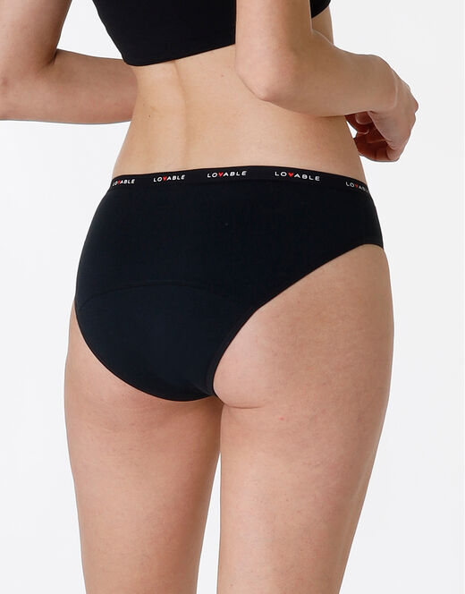 Lovable NUOVO Slip da ciclo lavabile in cotone biologico certificato, colore nero, per flusso medio Black Friday