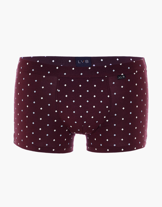 Lovable Boxer Classic Cotton Modal, bordeaux con stampa geometrica Negozio