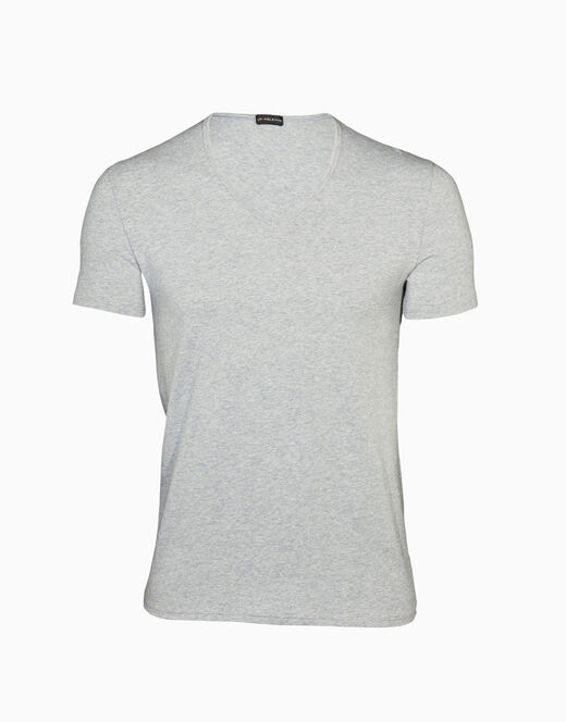 Lovable T-Shirt Cotton Stretch in cotone elasticizzato scollo a V, grigio melange Nuova