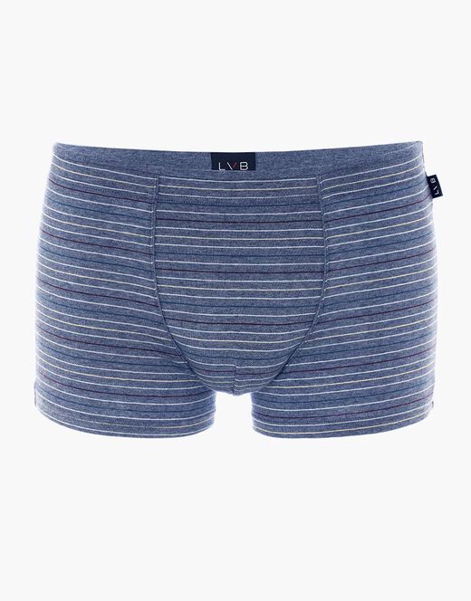 Lovable Boxer Rephined Cotton Modal, blu melange a righe Nuovo