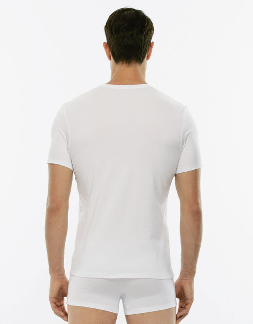 Lovable T-Shirt uomo con scollo a V profondo Supima Premium Cotton, bianco Promozione