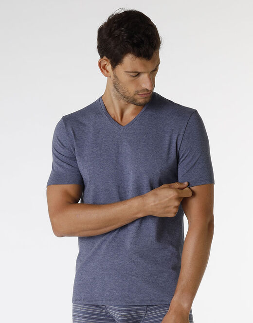 Lovable T-shirt Rephined Cotton Modal, blu melange Spedizione Gratuita