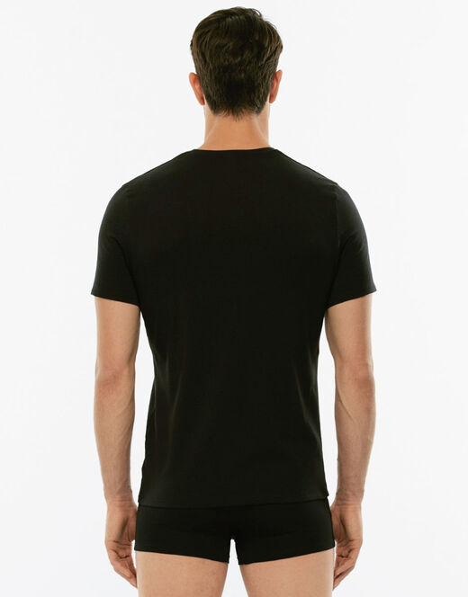 Lovable T-shirt girocollo Supima Premium Cotton in cotone elasticizzato, nero Convenienza