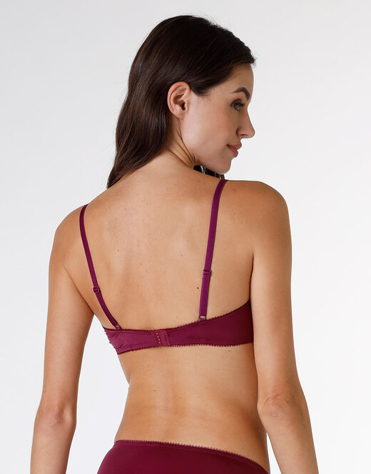 Lovable Reggiseno con ferretto Exquisite Lace in pizzo e microfibra, bordeaux In Linea