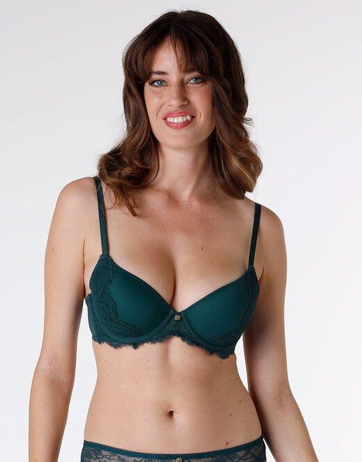 Lovable Reggiseno imbottito con ferretto Beauty Lace in pizzo e tulle, ottanio Promozione