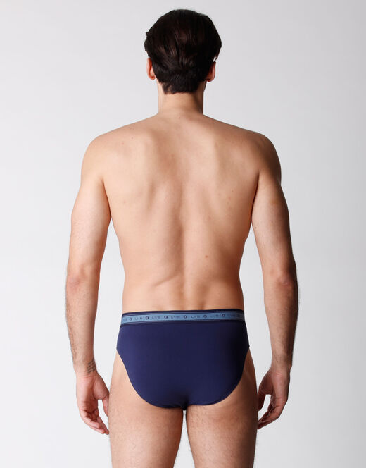 Lovable Slip bipack uomo in cotone biologico, blu melange In Saldo