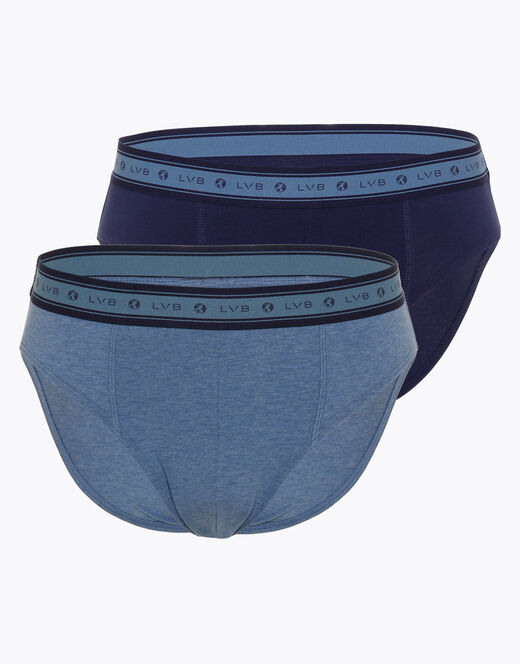 Lovable Slip bipack uomo in cotone biologico, blu melange In Saldo