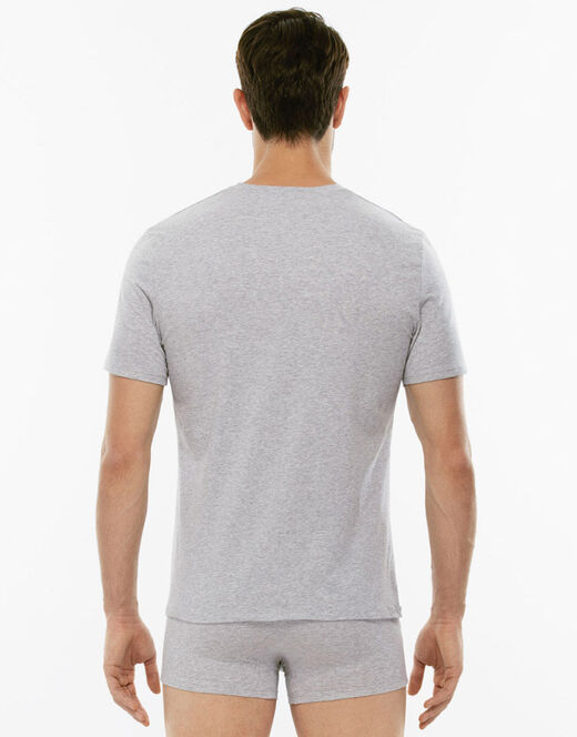 Lovable T-shirt girocollo Supima Premium Cotton in cotone elasticizzato, grigio melange Presa