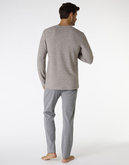 Lovable Pigiama lungo in interlock, corda scuro e grigio Sconto