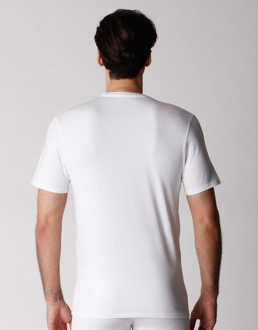 Lovable T-shirt scollo a V uomo in cotone biologico, confezione x2 bianco Negozi Online