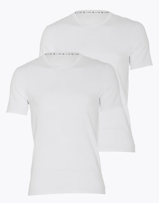 Lovable T-shirt scollo a V uomo in cotone biologico, confezione x2 bianco Negozi Online