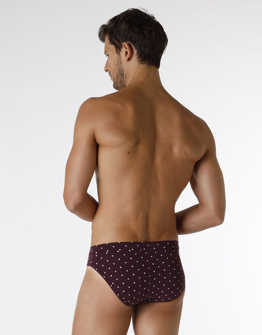 Lovable Slip Classic Cotton Modal, bordeaux con stampa geometrica Sottocosto