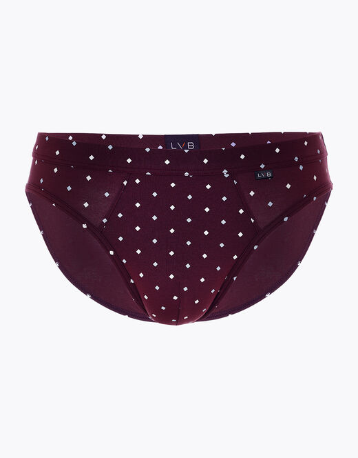 Lovable Slip Classic Cotton Modal, bordeaux con stampa geometrica Sottocosto