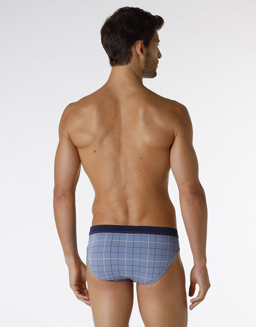 Lovable Slip Casual Stretch Cotton in cotone elasticizzato, azzurro con stampa a quadri Novità