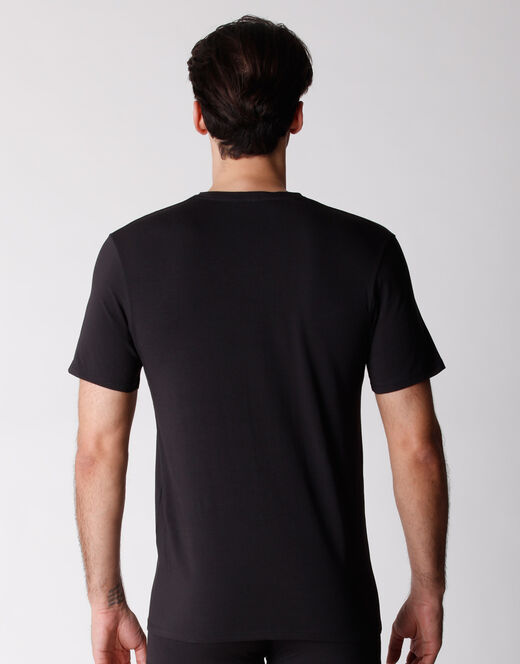 Lovable T-shirt scollo a V uomo in cotone biologico, confezione x2 nero Sconto