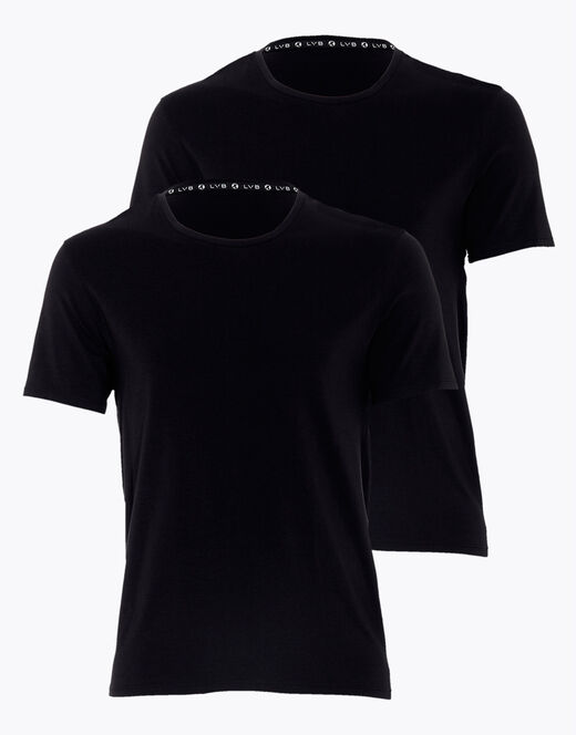 Lovable T-shirt scollo a V uomo in cotone biologico, confezione x2 nero Sconto