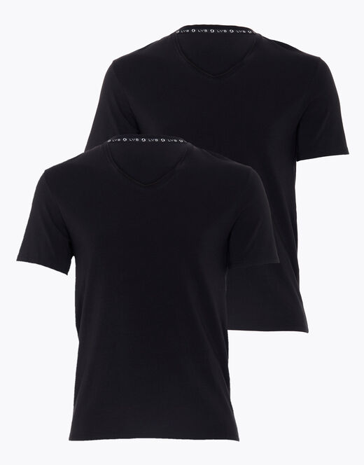 Lovable T-shirt girocollo uomo bipack in cotone biologico, nero Online