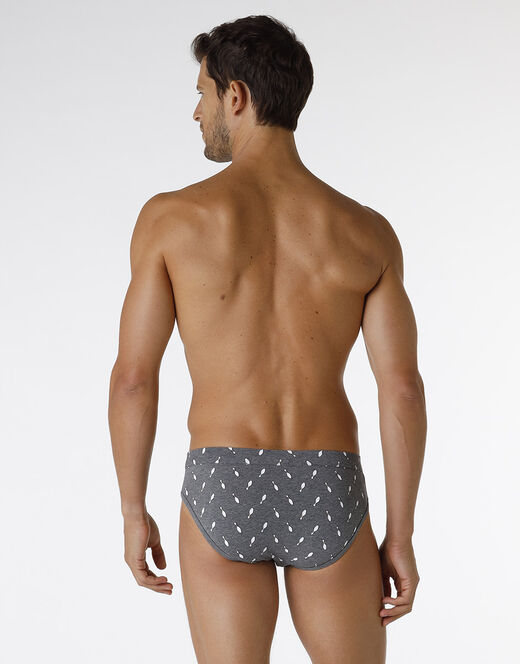 Lovable Slip Printed Stretch Cotton in cotone elasticizzato, grigio melange stampato In Vendita