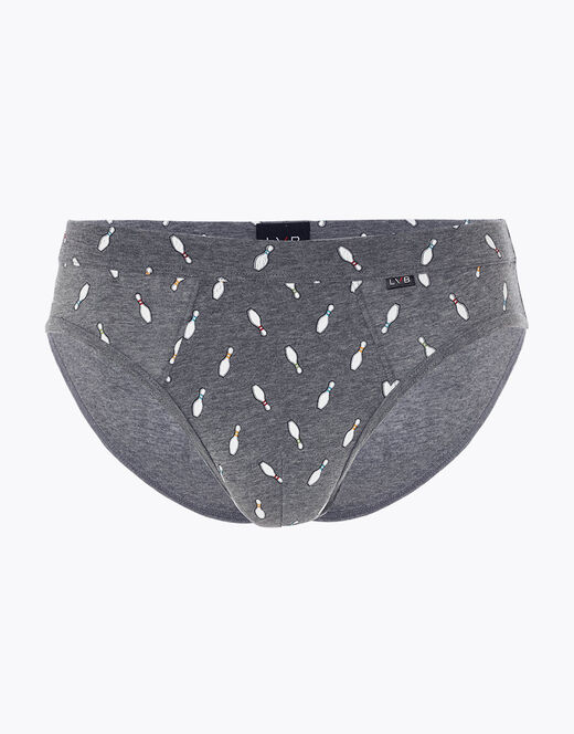 Lovable Slip Printed Stretch Cotton in cotone elasticizzato, grigio melange stampato In Vendita