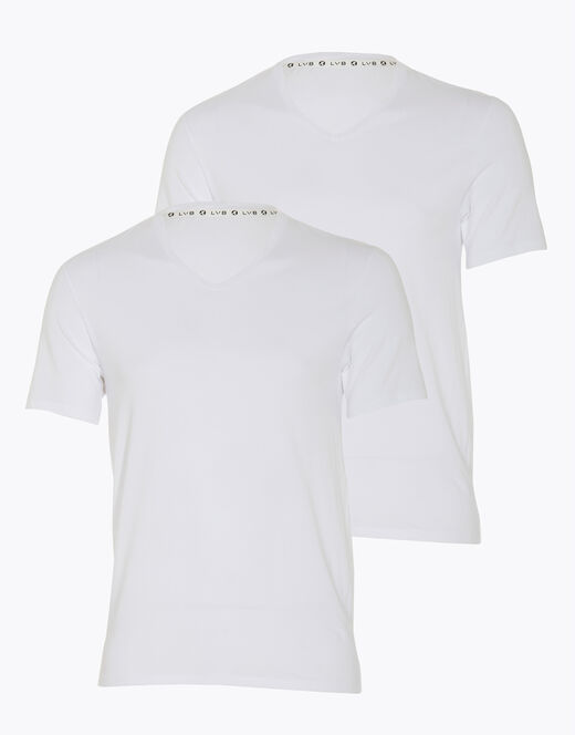 Lovable T-shirt girocollo uomo bipack in cotone biologico, bianco Vendite Flash