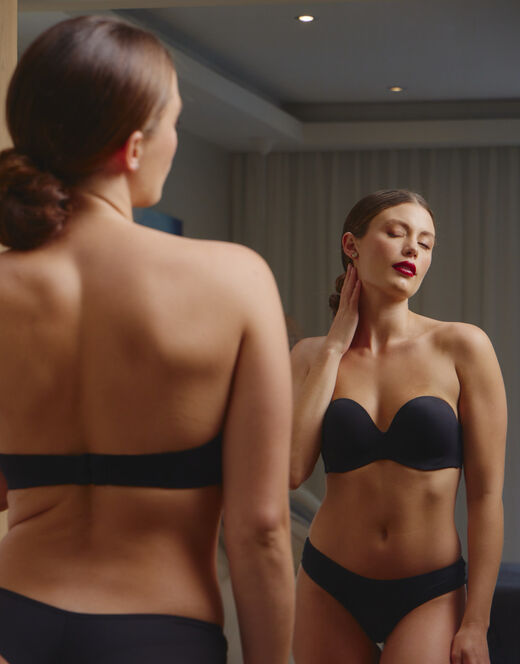 Lovable Balconette imbottito strapless, nero Negozio