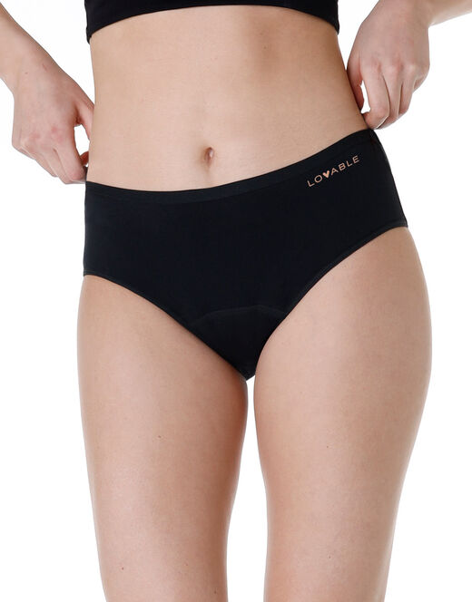 Lovable Slip midi assorbente lavabile in cotone elasticizzato, nero Convenienza