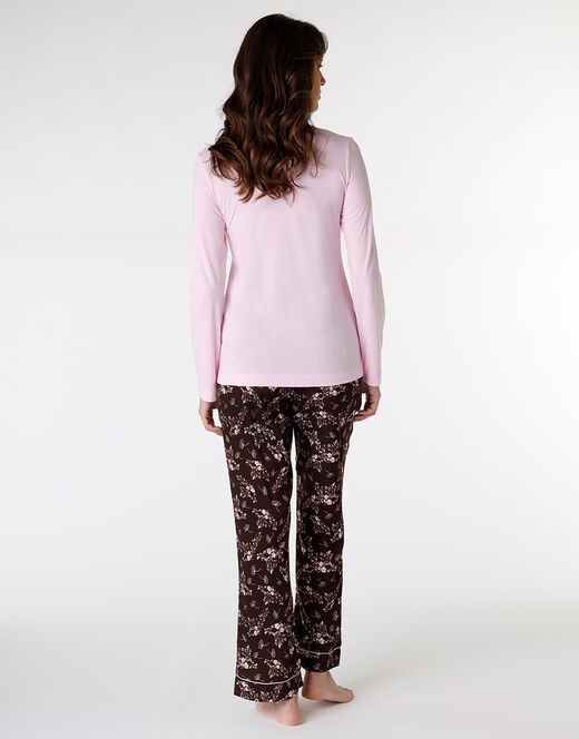 Lovable Pigiama lungo in jersey modal e viscosa, rosa con stampa floreale Offerta