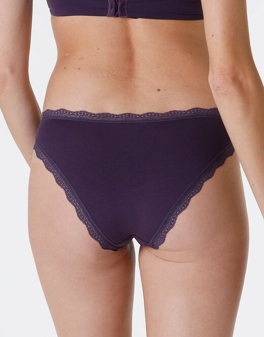 Lovable Slip Lovable Panties in cotone e pizzo elasticizzati, tornado scuro Super sconto