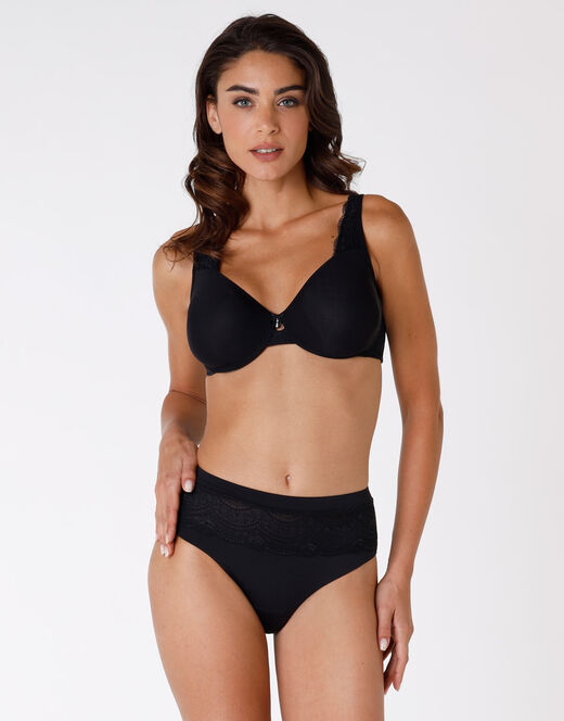 Lovable Reggiseno con ferretto Celebrity Minimizer, in pizzo e microfibra, nero Qualità Garantita