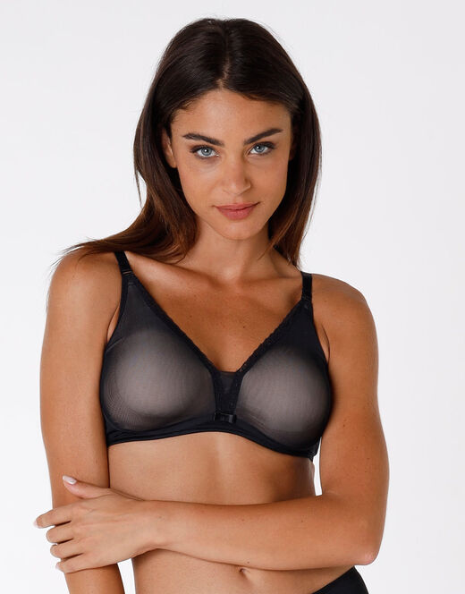Lovable Reggiseno senza ferretto Tonic Lift in pizzo e tulle, nero I Più Venduti