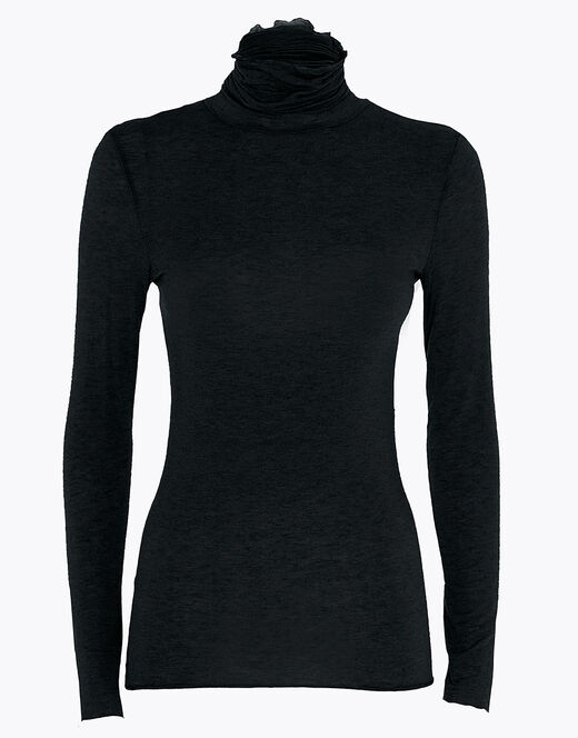 Lovable Maglia a collo alto e manica lunga in modal e cashmere, nero Nuovo