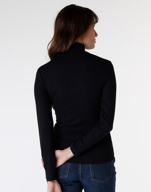 Lovable Maglia donna a maniche lunghe e collo lupetto, nero Consegna Veloce